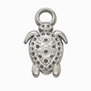 Raw Stainless Steel Tortoise Pendant, approx 13.5-23mm