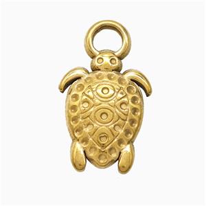Stainless Steel Tortoise Pendant Gold Plated, approx 13.5-23mm