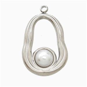 Raw Stainless Steel Teardrop Pendant Pave Resin, approx 16-23mm