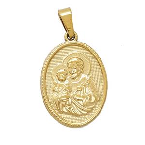 304 Stainless Steel Saint Jude Baby Pendant Gold Plated, approx 16-21mm