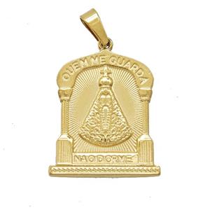 Stainless Steel Pope Pendant Crown Gold Plated, approx 20-24mm