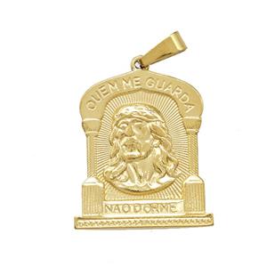 Stainless Steel Jesus Pendant Gold Plated, approx 20-24mm