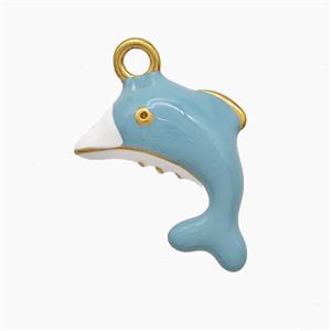 Enamel Stainless Steel Pendant, Gold Plated, approx 14-17mm