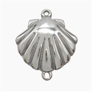 Raw Stainless Steel Scallop Shell Connector, approx 16-19mm