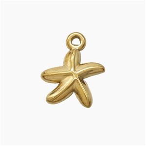 Stainless Steel Starfish Pendant Gold plated, approx 13-14mm