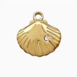 Stainless Steel Pendant, Gold plated, approx 13-16mm