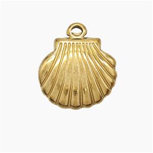 Stainless Steel Pendant, Gold plated, approx 16mm