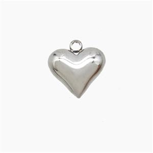 Raw Stainless Steel Heart Pendant, approx 9-10.5mm