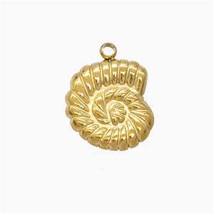 Stainless Steel Pendant, Gold plated, approx 13mm