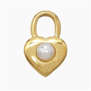 Stainless Steel Pendant, Gold plated, approx 12-19mm