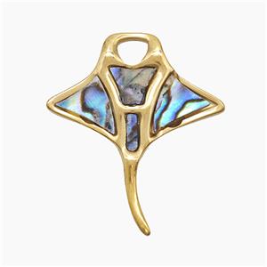 Stainless Steel Pendant, Gold plated, approx 25-30mm