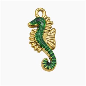 Stainless Steel Starfish Pendant Green Painted Gold Plated, approx 12-25mm