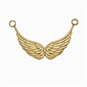 Stainless Steel Angel Wings Pendant 2loops Gold Plated, approx 15-25mm