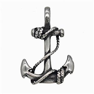 304 Stainless Steel Anchor Pendant Pirate Antique Silver, approx 22-32mm