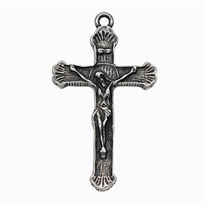 Crucifix Charms 304 Stainless Steel Cross Pendant Antique Silver, approx 25-40mm