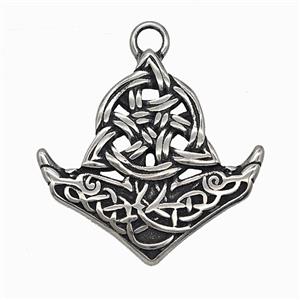 304 Stainless Steel Viking Anchor Pendant Antique Silver, approx 32mm