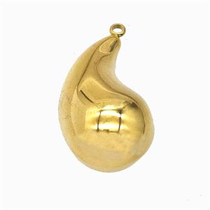 Stainless Steel Teardrop Pendant Gold Plated, approx 18-30mm
