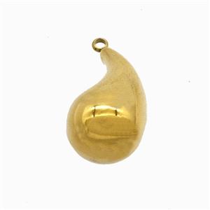 Stainless Steel Teardrop Pendant Gold Plated, approx 15-26mm