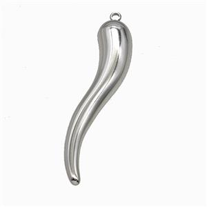 Raw Stainless Steel Chili Pendant, approx 10-50mm
