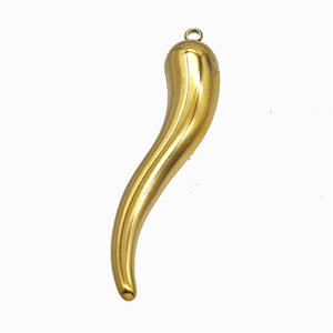 Stainless Steel Chili Pendant Gold Plated, approx 10-50mm