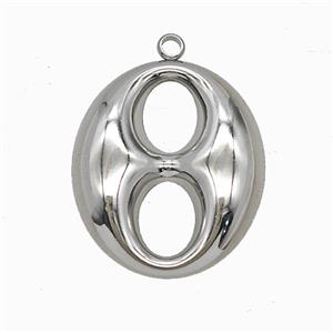 Soda Pop Pull-tab Charms Raw Stainless Steel Pendant, approx 23-26mm