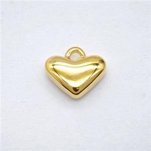 Stainless Steel Heart Pendant Gold Plated, approx 8-12mm