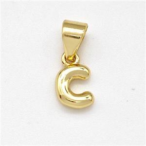 Stainless Steel Letter-C Pendant Gold Plated, approx 6-7mm