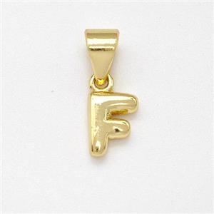 Stainless Steel Letter-F Pendant Gold Plated, approx 6-7mm