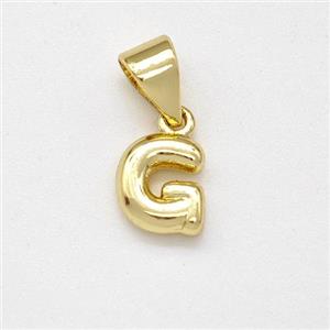 Stainless Steel Letter-G Pendant Gold Plated, approx 6-7mm