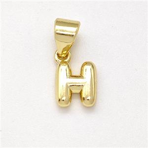 Stainless Steel Letter-H Pendant Gold Plated, approx 6-7mm