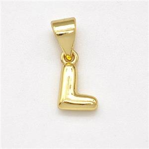 Stainless Steel Letter-L Pendant Gold Plated, approx 6-7mm