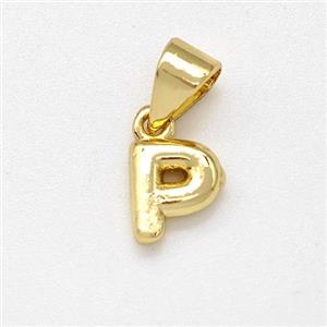 Stainless Steel Letter-P Pendant Gold Plated, approx 6-7mm