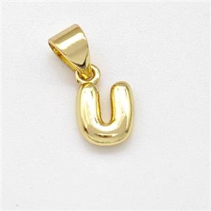 Stainless Steel Letter-U Pendant Gold Plated, approx 6-7mm