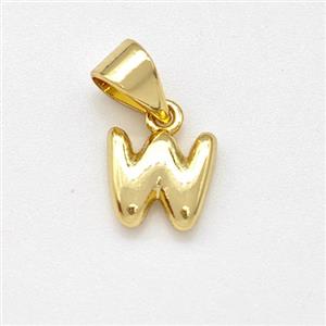 Stainless Steel Letter-W Pendant Gold Plated, approx 6-7mm
