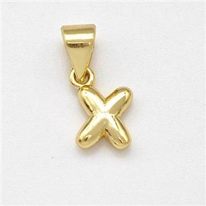 Stainless Steel Letter-X Pendant Gold Plated, approx 6-7mm