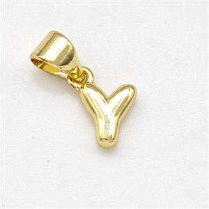 Stainless Steel Letter-Y Pendant Gold Plated, approx 6-7mm