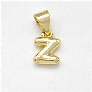 Stainless Steel Letter-Z Pendant Gold Plated, approx 6-7mm