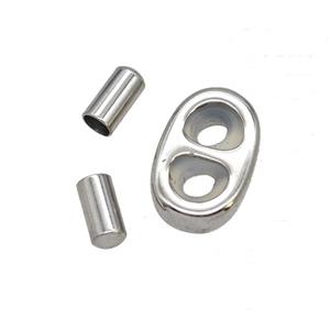 Raw Stainless Steel CordEnd, approx 8-13mm, 3x6mm