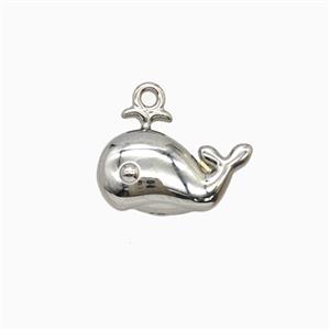 Raw Stainless Steel Dolphin Pendant, approx 9-13.5mm
