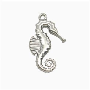 Raw Stainless Steel Seahorse Pendant, approx 12-17mm
