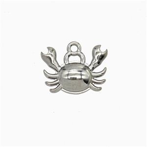 Raw Stainless Steel Crab Pendant, approx 10-13mm