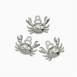 Raw Stainless Steel Crab Pendant, approx 8-11mm