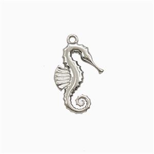 Raw Stainless Steel Seahorse Pendant, approx 10-14mm