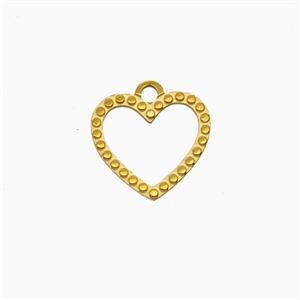 Stainless Steel Heart Pendant Gold plated, approx 11mm