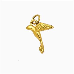 Stainless Steel Hummingbird Pendant Gold plated, approx 10-14mm