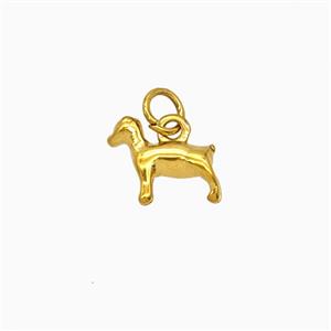 Stainless Steel Dog Pendant Gold plated, approx 9-12mm