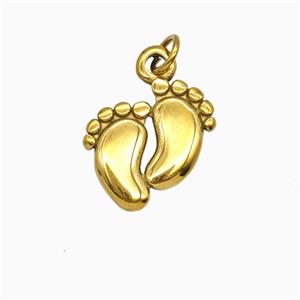 Stainless Steel Footprint Pendant Gold plated, approx 15mm