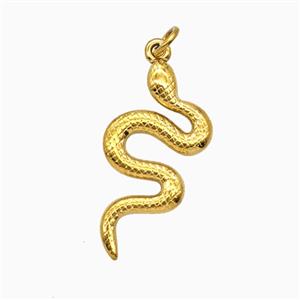 Stainless Steel Snake Pendant Gold plated, approx 13-25mm
