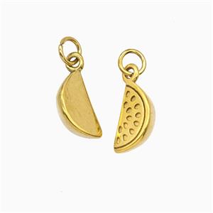 Stainless Steel Watermelon Pendant Gold plated, approx 6-13mm
