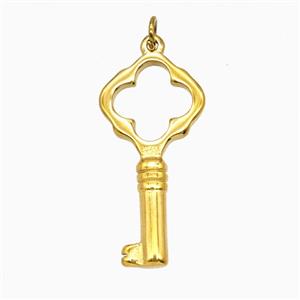 Stainless Steel Key Pendant Gold Plated, approx 15-30mm